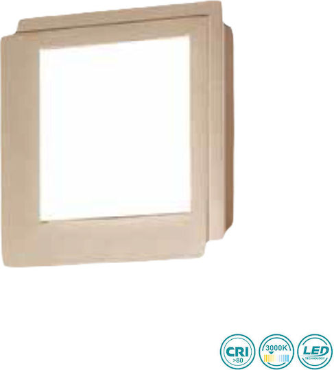 Ondaluce Модерен Осветително тяло За стена с вграден LED Златист 25x25см.