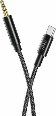 XO NB-R211B Braided USB 2.0 Cable USB-C male - 3.5mm male Μαύρο 1m