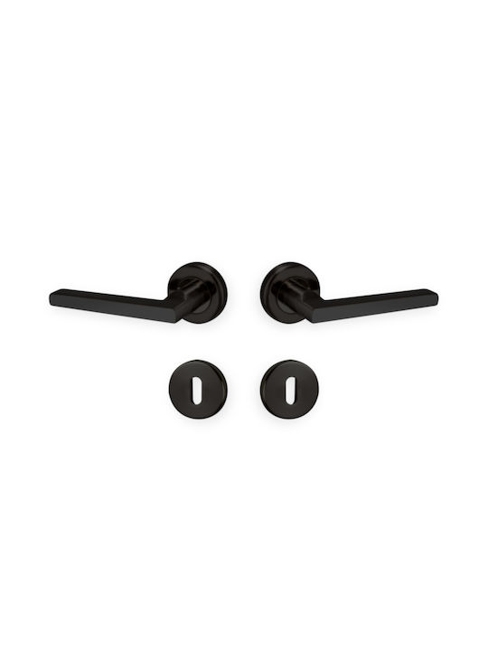 Conset Window Knob (C1275RORS19S19) with Rosette Set Black Matt