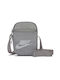 Nike Fabric Shoulder / Crossbody Bag Heritage with Zipper, Internal Compartments & Adjustable Strap Gray 13x3x18cm