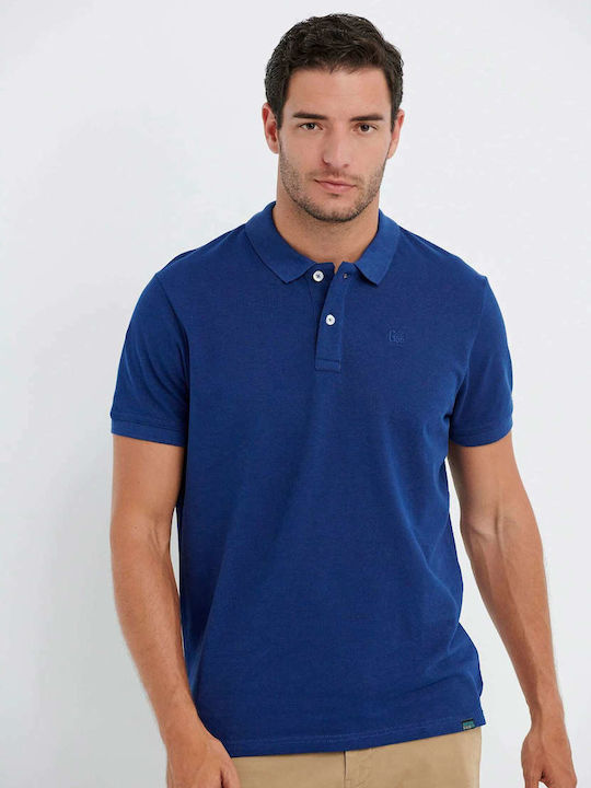 Funky Buddha Herren Kurzarmshirt Polo Marineblau