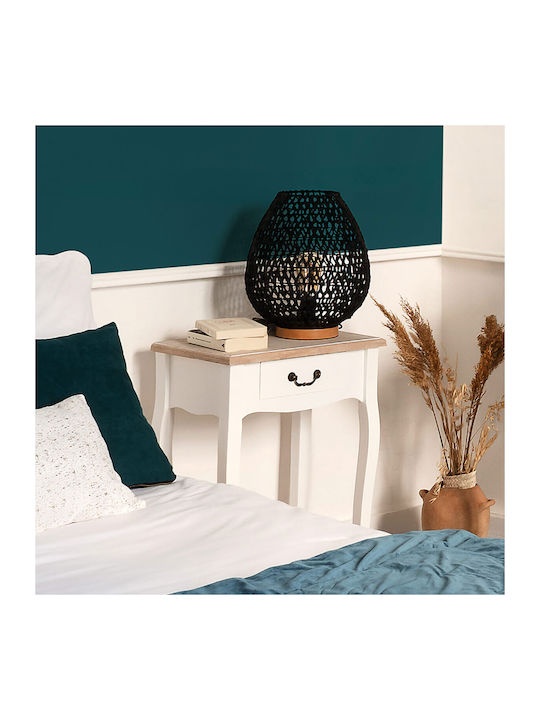 Bedside Table Chrysa Wooden White 47.1x30x65.5cm