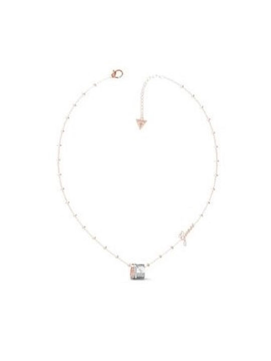 Guess Necklace from Pink Gold-Plated Silver with Zircon