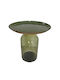 Round Side Table Glass Dark Green 50x50x56 cm