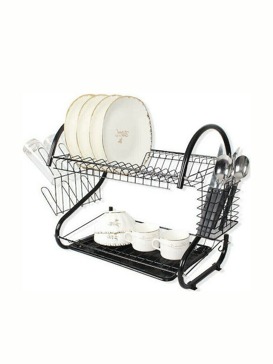 Maestro Inox Dish Drainer 2 Tier Black 53cm