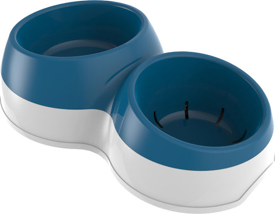 Bama Kunststoff Schalen Futter für Hund auf Basis von 2x 12cm in Blau Farbe