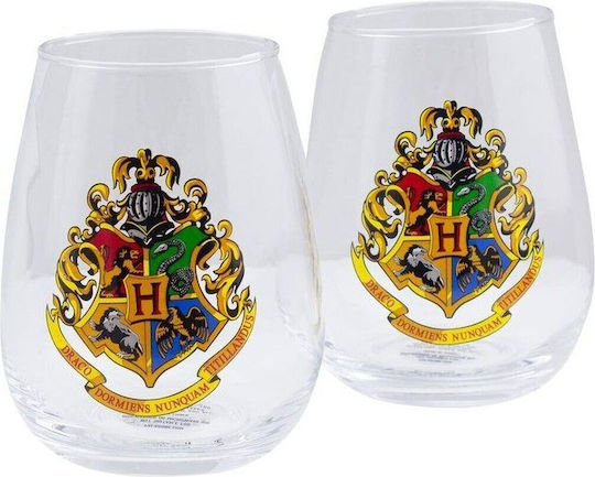 Paladone Harry Potter - Hogwarts Crest Water Glass Set Glass 2 Pieces