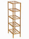 Επιδαπέδια Ραφιέρα Μπάνιου Bamboo με 5 Ράφια 32x18.5x77.5cm Καφέ
