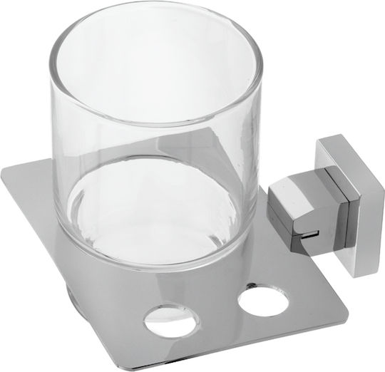 Gloria Kare Style Metallic Cup Holder Wall Mounted Silver
