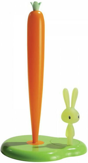 Alessi Bunny Carrot Βάση για Χαρτί Κουζίνας Πλαστική Πράσινη-Πορτοκαλί 20.2x16x29.4cm ASG42GR
