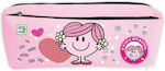 Fabric Pencil Case Κυρία Αγκαλίτσα with 2 Compartments Pink
