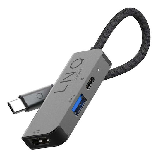 LinQ USB-C Docking Station με HDMI 4K PD Γκρι (LQ48000)
