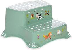 Lorelli Double Kids Step Stool Funny Farm Green