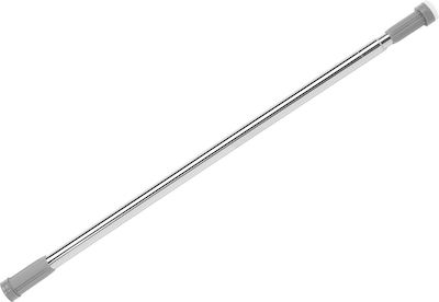 Spitishop F-V 105404 Pliere Bară de Perdea de Duș Drept cu Ventuză din Oțel Inoxidabil Argint 110-120εκ.