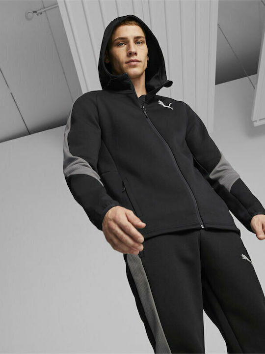 PUMA Evostripe Мъжки Спортен Суичър с Качулка Ч...