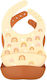 A Little Lovely Company Rainbows Waterproof Bib Silicone with Button & Pocket Orange 2pcs