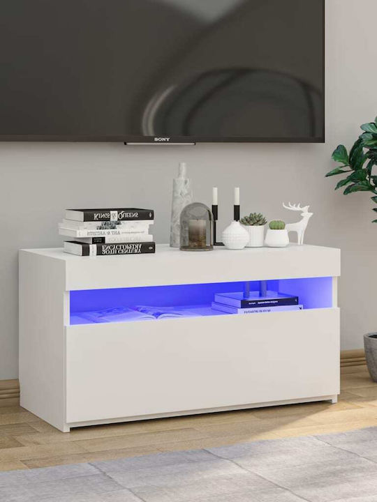 Έπιπλο Τηλεόρασης με Φωτισμό LED Λευκό Μ75xΠ35x...