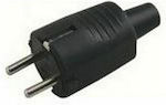 Male Schuko Plug Black