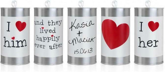 Vintage Wedding Cans Party Ribbon with Theme "Marriage" Set of 5pcs PWS1