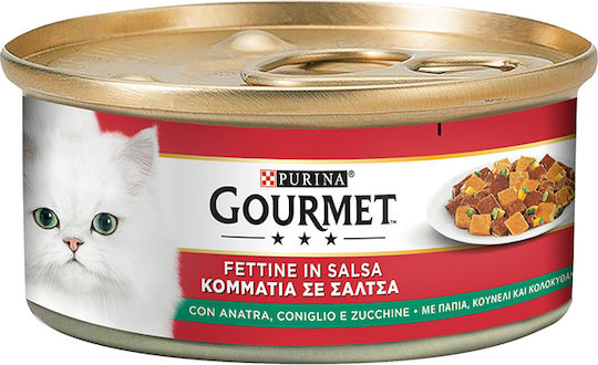 Gourmet Υγρή Τροφή για Ενήλικες Γάτες σε Κονσέρβα με Κουνέλι και Πάπια 195gr