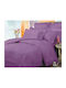 MayHome Set Coverlet Single Cotton Satin Lilac 160x240cm 2pcs