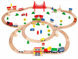 Ecotoys Railway Station Set with Train made of Wood for 3++ Years