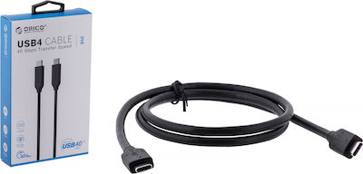 Orico USB 4 Cable USB-C male - USB-C male 100W Black 0.8m (U4C08-BK-BP)