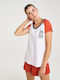 Γυναικείο T-shirt Pure White/Fiery Red