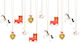 PartyDeco Weihnachtliche Dekoration 12cm