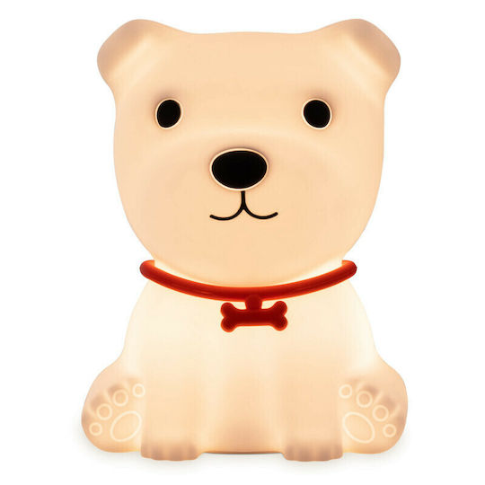 Navaris Lumini LED Lampă decorativă pentru copii Atingere Sitting Dog cu Schimbări de Culori Alb