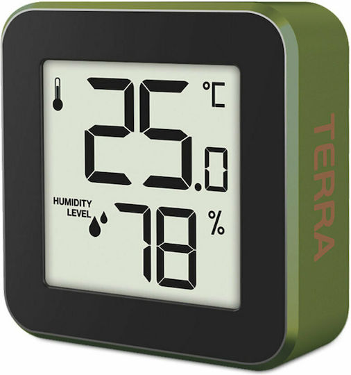 Life Alu Mini Indoor Thermometer & Hygrometer Tabletop / Wall Mounted Terra