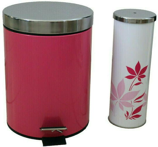 Chios Hellas 31840 Metalic Set coș de gunoi și perie pentru baie Multicolor