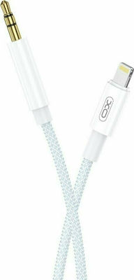 XO NBR211A Braided 3.5mm to Lightning Cable Λευκό 1m (16.005.0195)