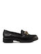 Leather Women's Moccasins in Black Color