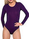 Wrap Long Sleeve Bodysuit Purple