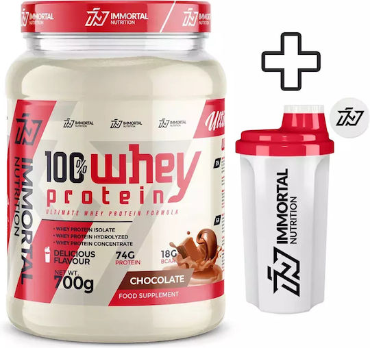 Immortal Nutrition 100% Whey Protein 700gr Chocolate & Shaker Bottle