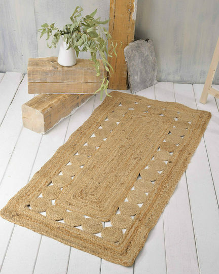 Rythmos Indiana Teppich Rechteckig Sommer aus Jute Beige
