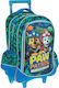 Gim Paw Patrol School Bag Trolley Elementary, Elementary Blue with Water Bottle Holder 27Liters