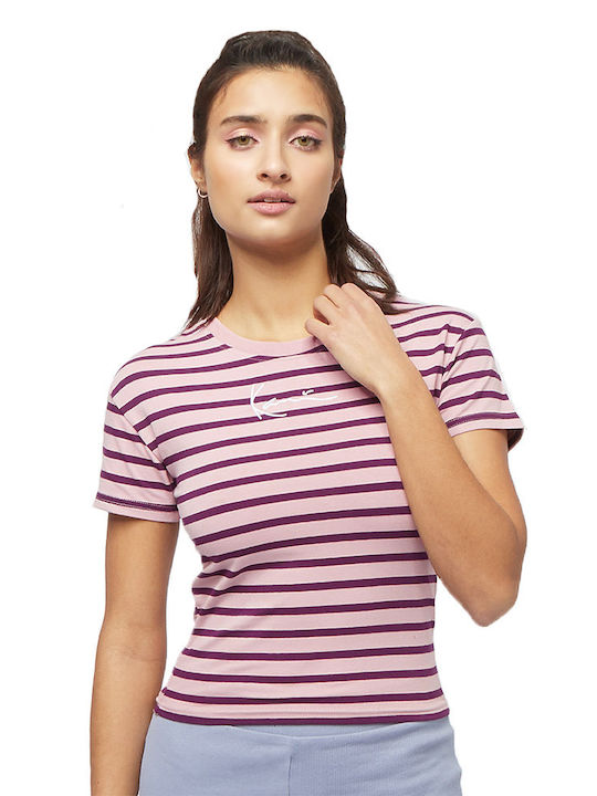 Karl Kani Women's T-shirt Striped Pink