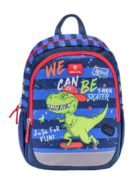 Belmil T-Rex Kiddy School Bag Backpack Elementary, Elementary Blue 12Liters