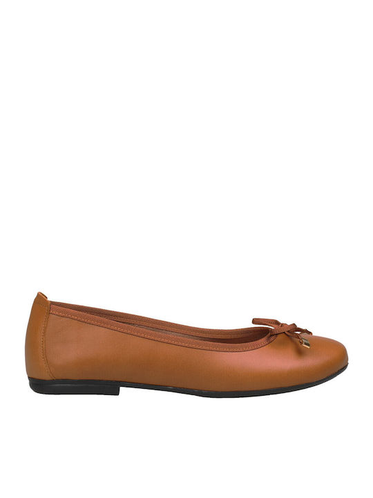 Sagiakos Lederne Damen Ballerinas in Braun Farbe