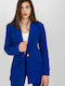 Italy Moda Damen Mittellang Blazer Blau