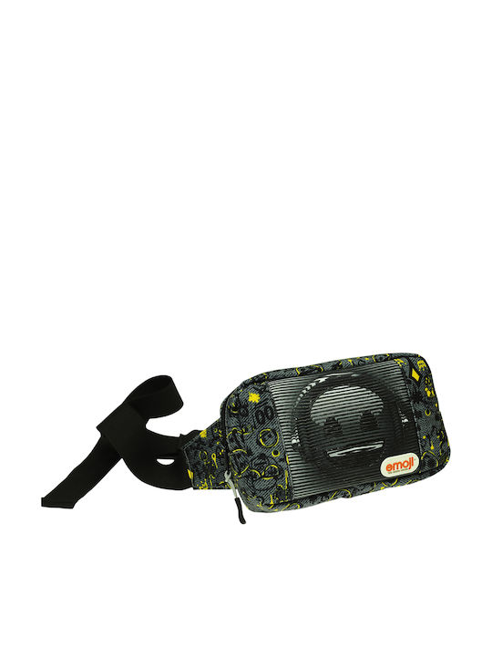 Gim Emoji Too Lit Παιδικό Τσαντάκι Μέσης Μαύρο 22x4.5εκ.