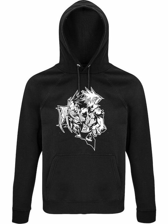 Hoodie Unisex, Organic " Final Fantasy Anniversary Logo, Video Game ", Black