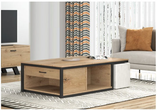 Rechteckiges Zentral Kaffeetisch N17 Holz mit Schubladen Melde / Anthrazit M119xB66.5xH38cm