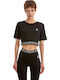Alot Women's Summer Crop Top Cotton Short Sleeve Black