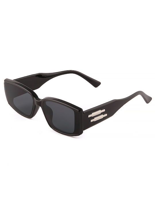 Awear Merida Women's Sunglasses with Black Metal Frame and Black Lens