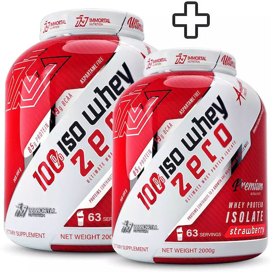 Immortal Nutrition 100% Iso Whey Zero Whey Protein with Strawberry Flavor 2x2kg