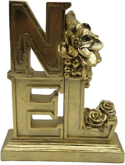 XMASfest Christmas Ceramic Figure inscription Gold Height 19.5cm