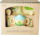Rice Feeding Set Frog made of Melamine Yellow 4pcs